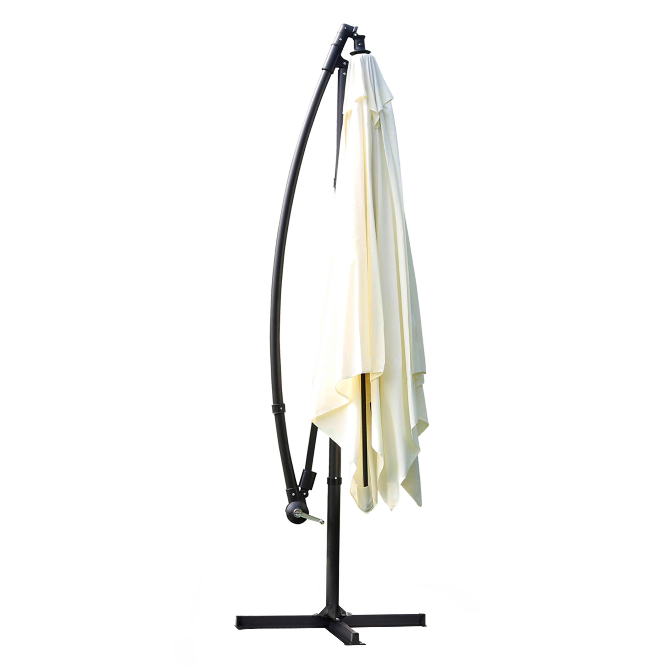 Oviala Parasol déporté 3x3m Acier écru
