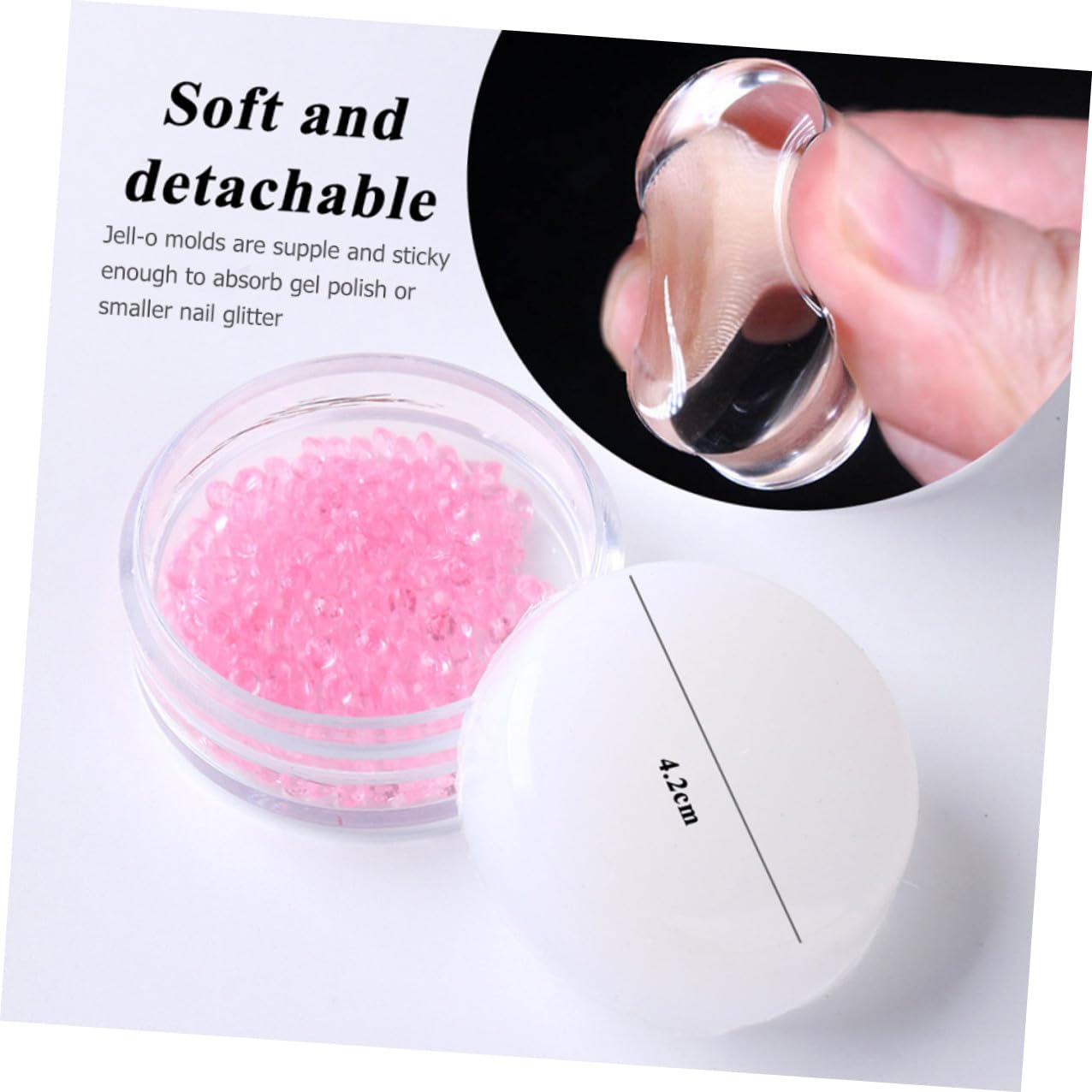 4Pcs Silicone Manicure Stampers Nail Art Transfer Tools DIY Nail Stamping Accessories for Home Salon Stampers Kit Pink White