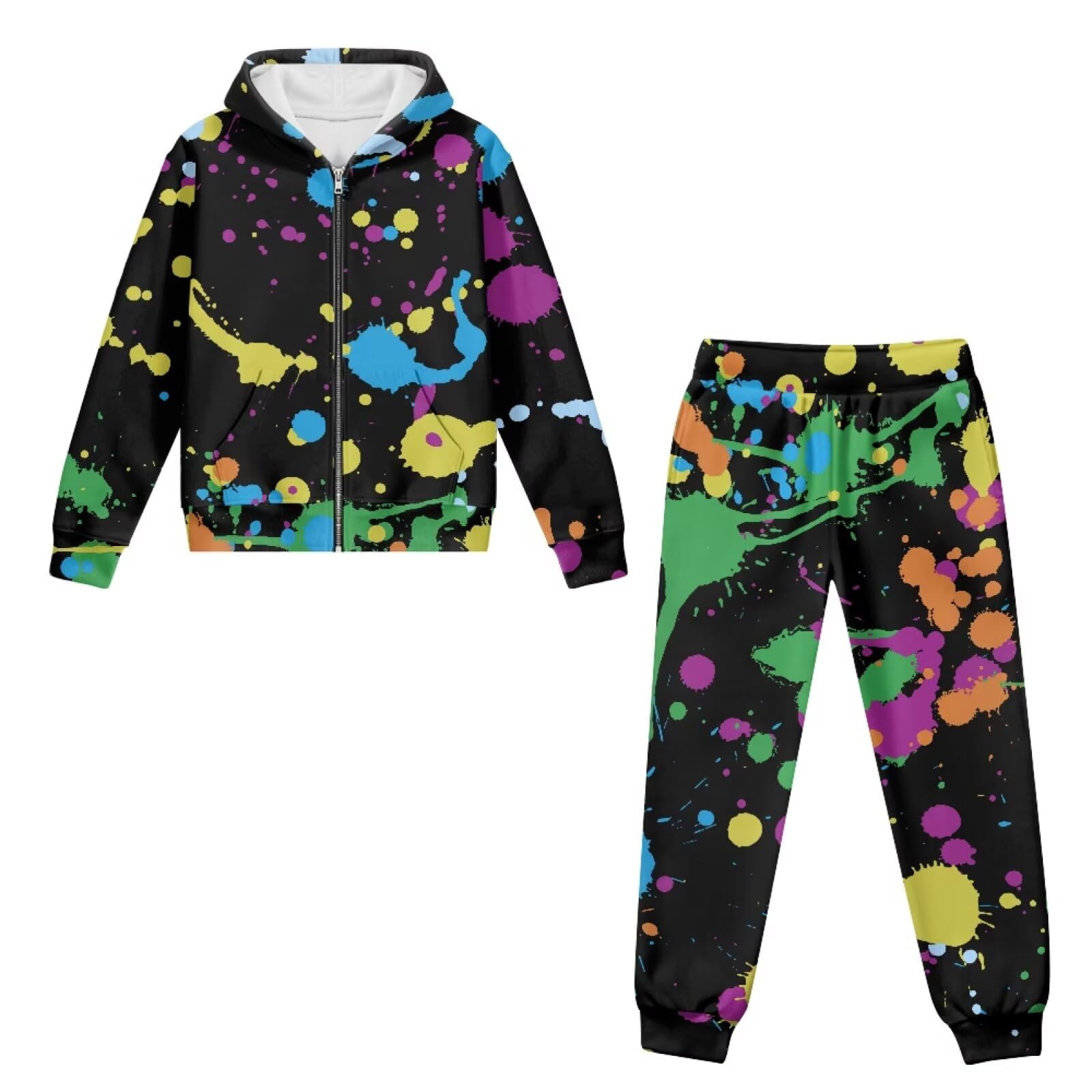 Set da jogging da ragazza 2 pezzi Oufits giacca a maniche lunghe con cappuccio da ragazza felpa sportiva con cappuccio alla moda tuta per bambini 6-15 anni