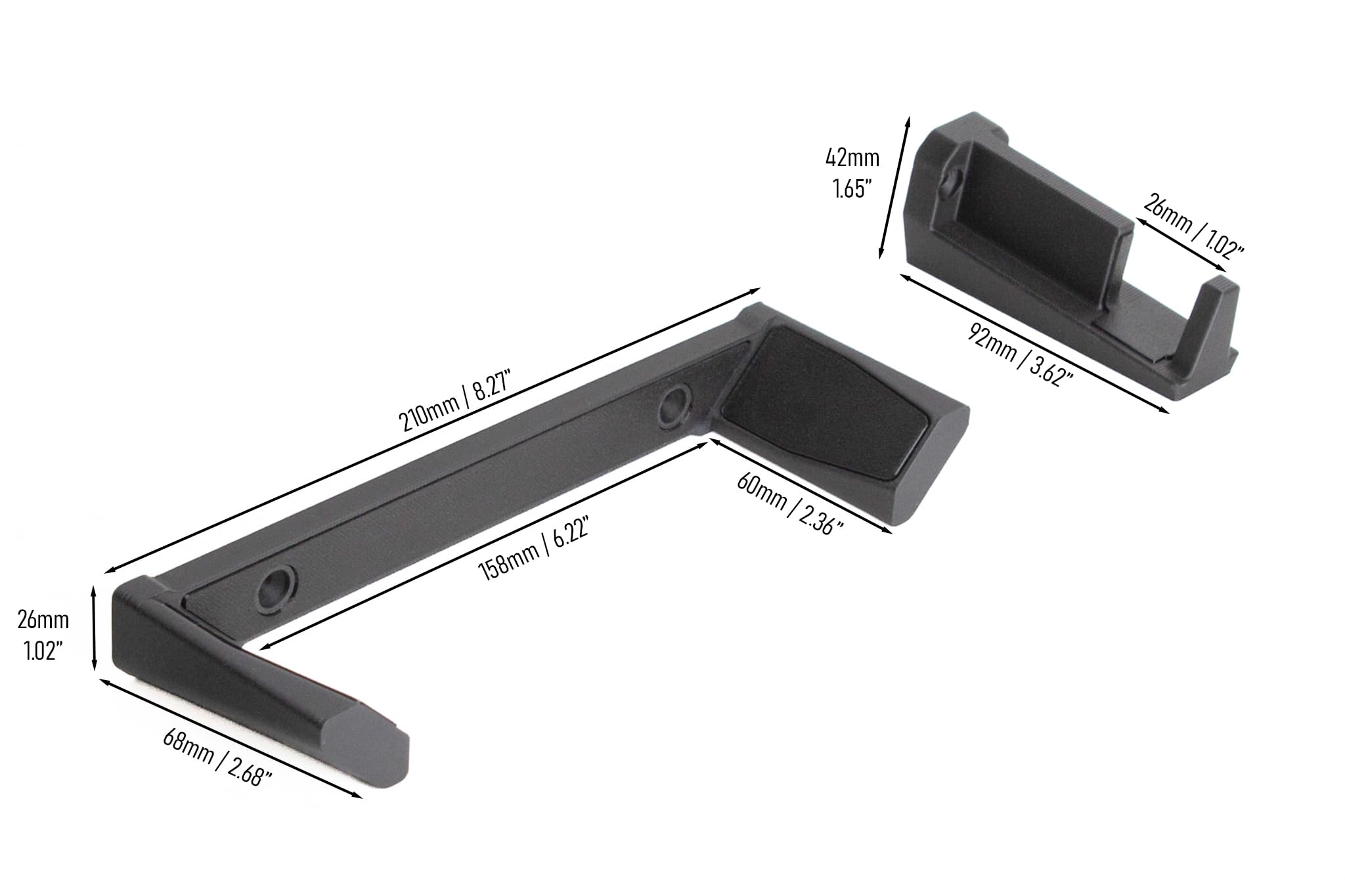 STAGECADIA Monolith E-Gitarren Bass Wandhalterung, Gitarrenhalter für die Wand, Schräg Geneigt Einstellbar Justierbar, Bügel Haken Wandhalter Ständer, Gitarrenzubehör, Schwarz