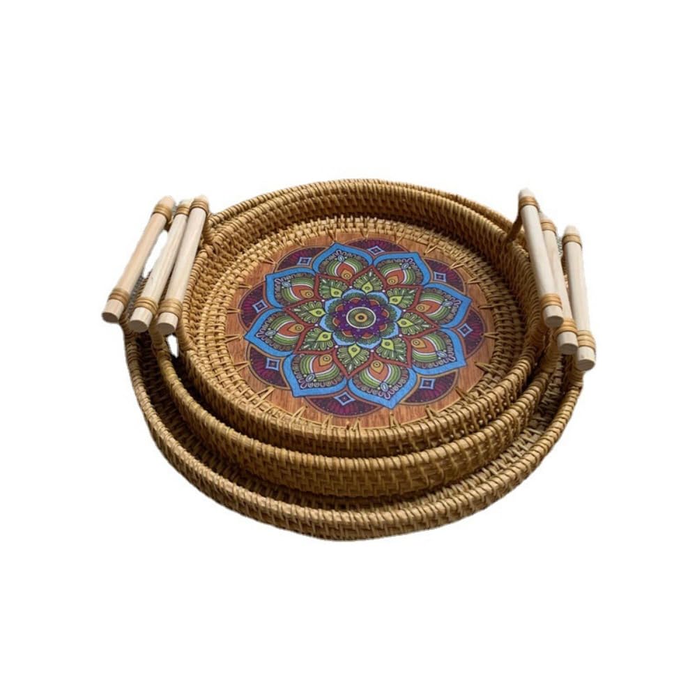 Didiseaon Cesto Portaoggetti In Rattan Con Coperchio Piccolo Vassoio Rotondo In Vimini Intrecciato A Mano Scatole In Rattan Per Piano Cucina Soggiorno Camera Letto Cucina Bagno