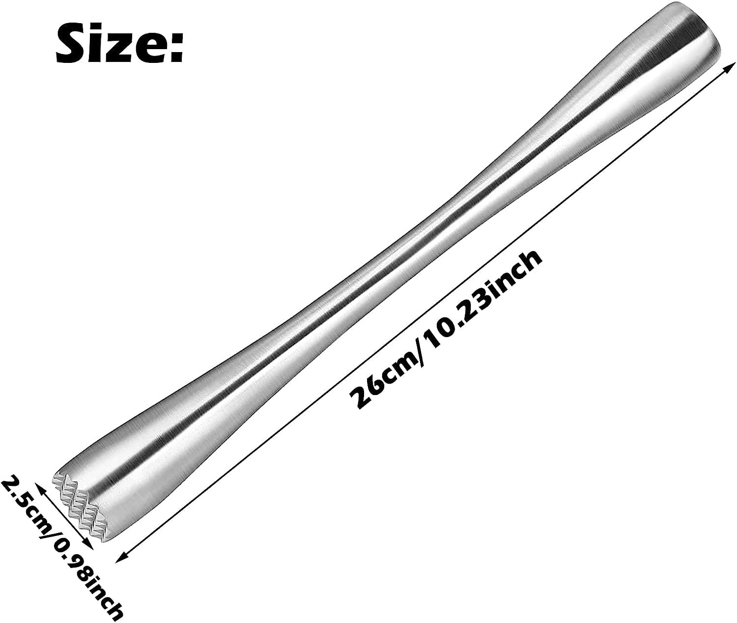 Pestello Per Cocktail In Acciaio Inox - Muddler Professionale Per Tritare Ghiaccio E Frutta - Foto 9