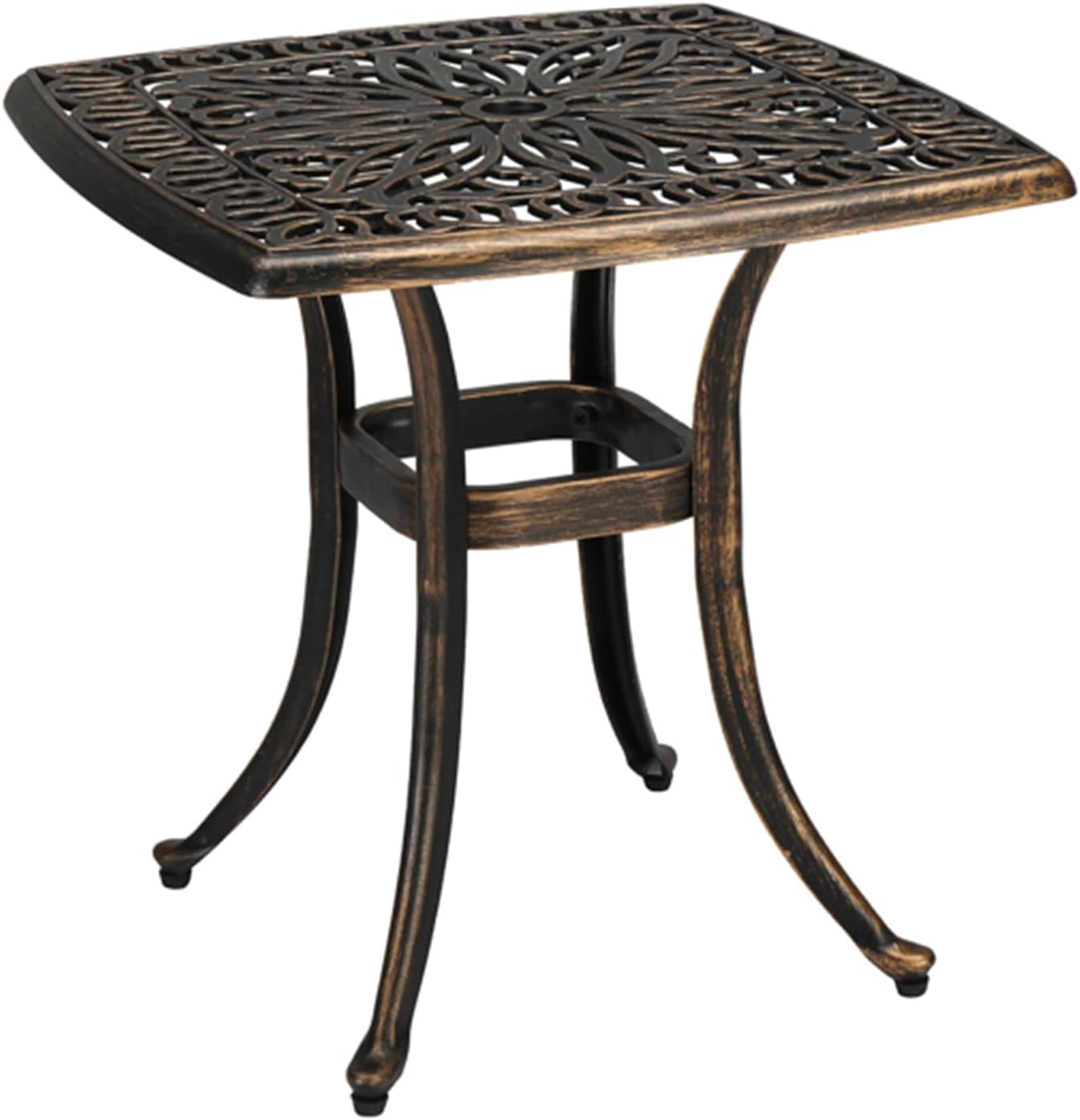 21.3 inch Square Garden cast Aluminum Table Afternoon Tea Table Small Wine Table Bronze