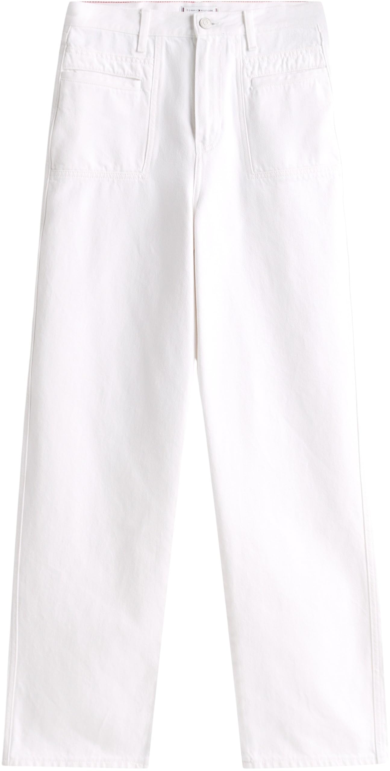 Tommy Hilfiger Donna Jeans White Relaxed Straight Vita Alta