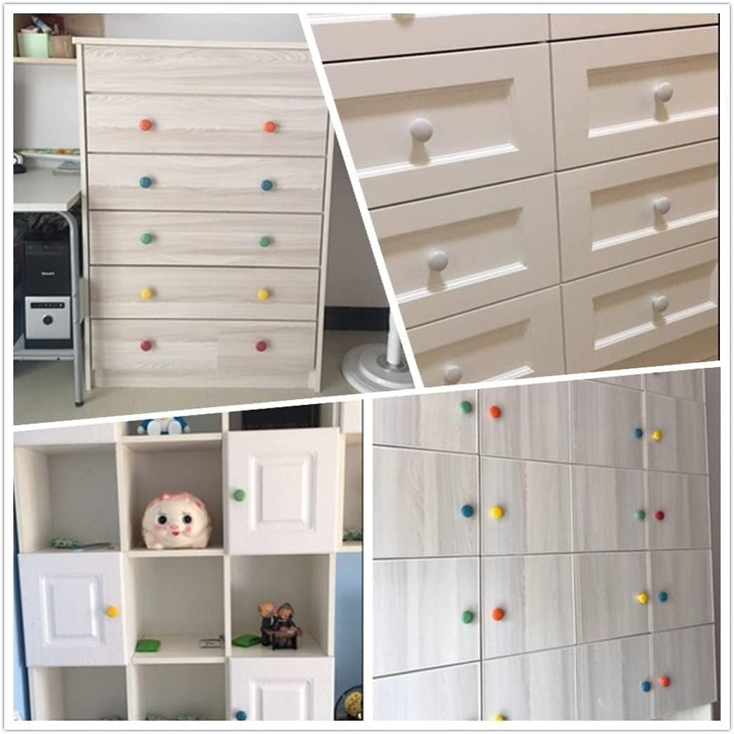 Maniglie per ante di armadi, 10 pomelli per cassetti rotondi in ceramica, maniglie per cassetti, pomelli rotondi per porta per camera dei bambini, camera da letto, armadio, armadio, guardaroba, rosso