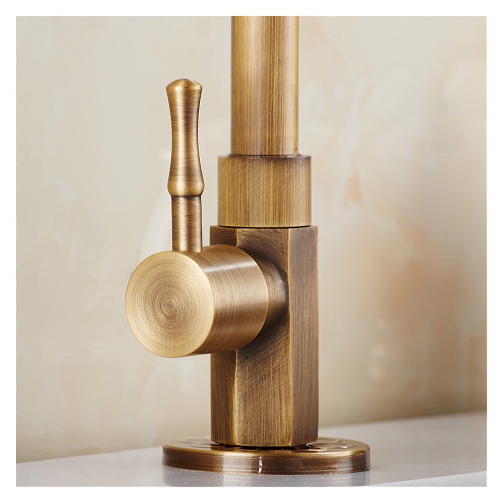 Laiton antique col de cygne classique levier unique eau froide robinet d'évier de cuisine robinet extérieur finition brossée en bronze