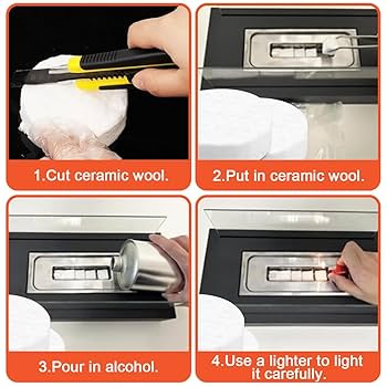 4 Stück Keramikwolle 300x100x25mm - Bioethanol Kamin Ersatz Für Docht