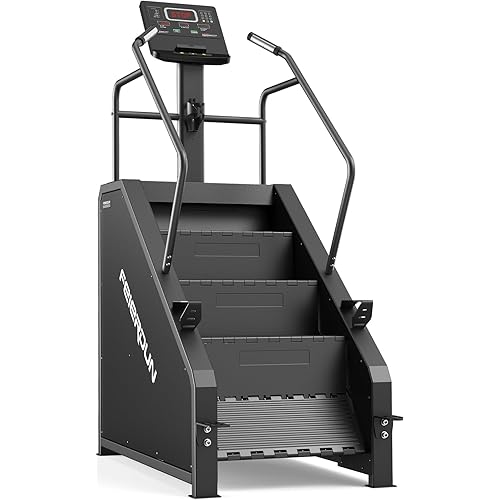 FEIERDUN Stair Climber, Commercial Grade Stair Stepper with LCD Screen, Stepmill Exercise Machine with 15 Speed Levels for Cardio and Lower Body Workouts, 660LBS Capacity, 24-164 Steps/Minute