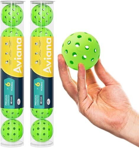 Miniatura 12 de Outdoor Pickleball Balls USAPA Approved for Tournament Play 6 12 48 Packs Durable 40-Hole Design Ideal for All Skill Levels Pickleball Accessories