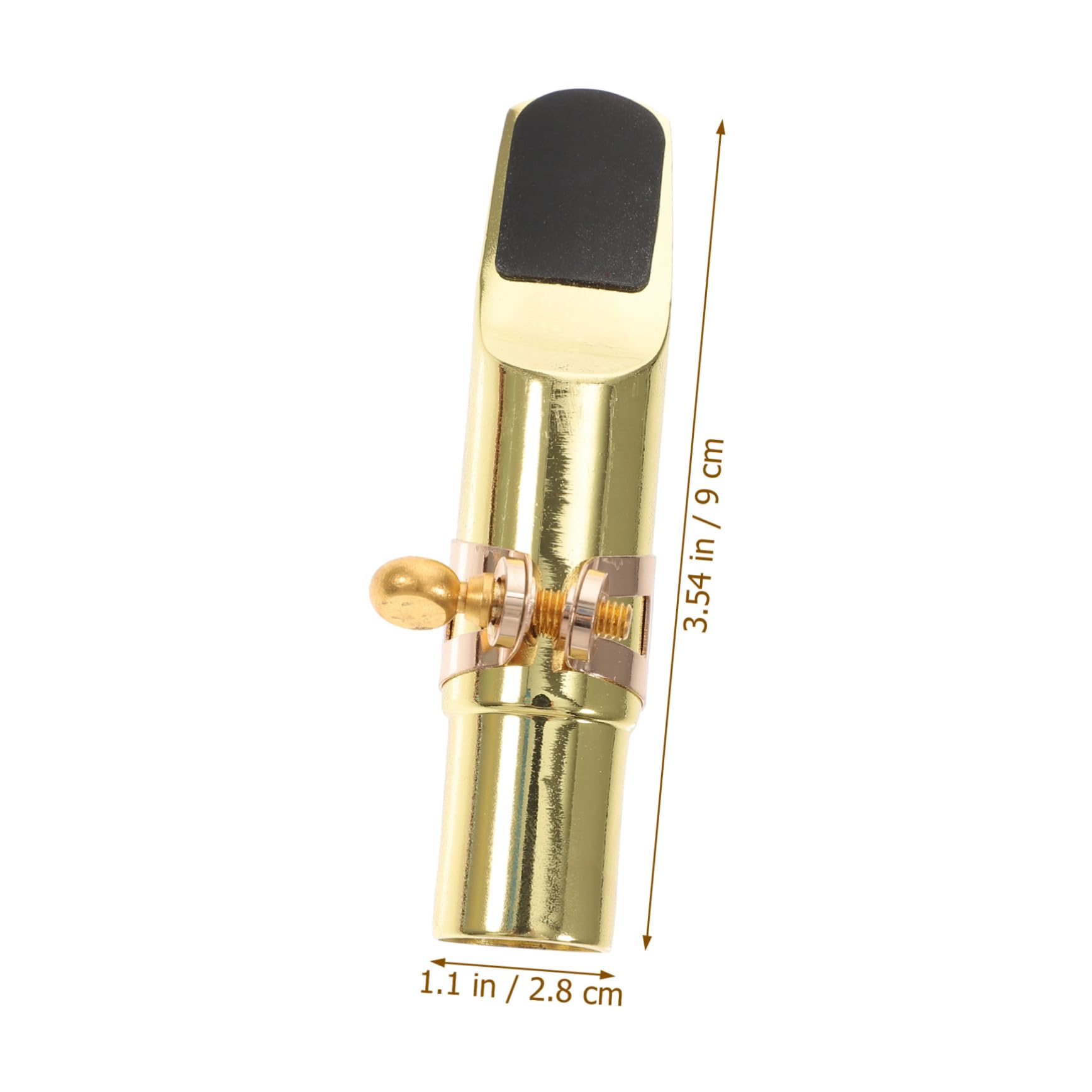 Bocchino per Sassofono Tenore in Metallo Oro, Accessorio | Morsetto per Ancia, Semplice e Robusto, Set 1 Pezzo per Strumenti a Fiato
