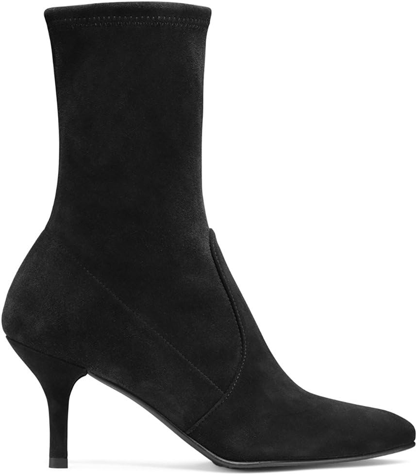 Divanne Ankle Boots for Women,Women's Pointed Toe Mid Calf Boots Stretchy Suede Kitten Heel Sock Boots