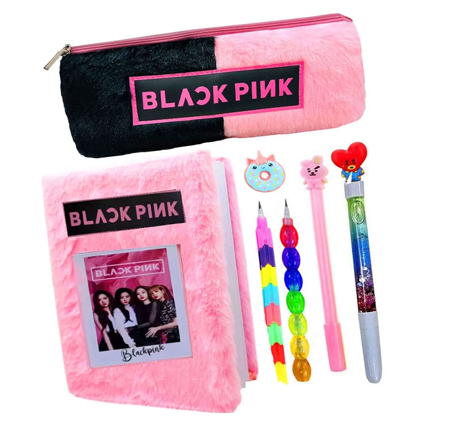 KOBBET® Black Pink BTS Stationery Set 7pcs Black Pink Stationery, Pen Pencil Diary Pouch for Girls Best Return Gift Birthday Gift for Girls Black Pink Pouch Black Pink Complete Stationery (Style 4) (B0C4FKZTBS) Amazon Price History, Amazon Price Tracker