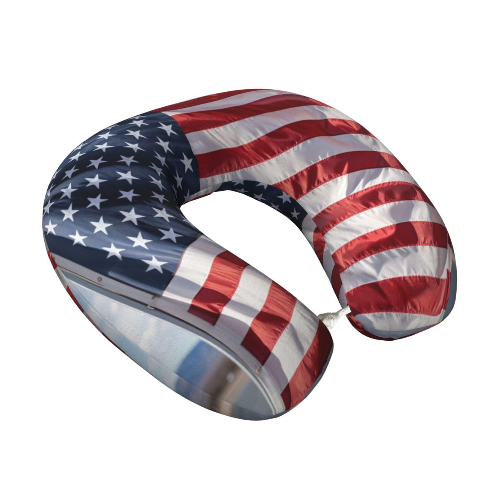 Yyoretp American flag Print Travel Pillow Pure Memory Foam Neck Pillows Portable Headrest for Airplane