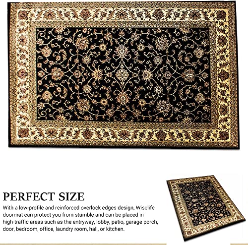 Rugs Inn Marrakesh Area Rugs – Traditional Low Profile Vintage Design Large Rug for Bedroom Dining Room Living Room Kitchen Carpet Mats (Black - 0210, 200 x 290 cm) - Cosy Home Interiors Rugs Inn Marrakesh Area Rugs – Traditional Low Profile Vintage Design Large Rug for Bedroom Dining Room Living Room Kitchen Carpet Mats (Black - 0210, 200 x 290 cm) - Image 7