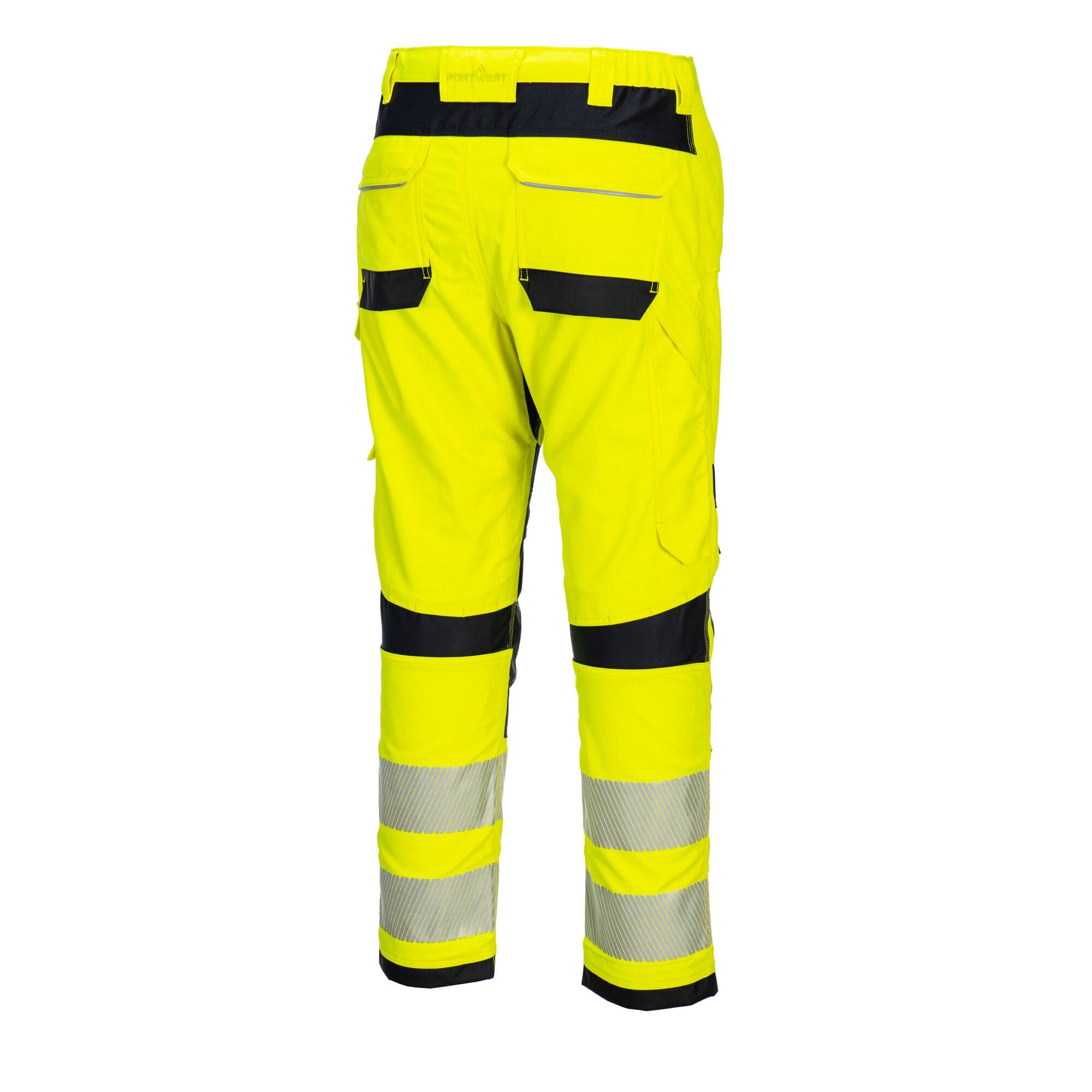 Portwest Pantalones de Trabajo de Alta Visibilidad PW3 Resistentes a la Llama FR406
