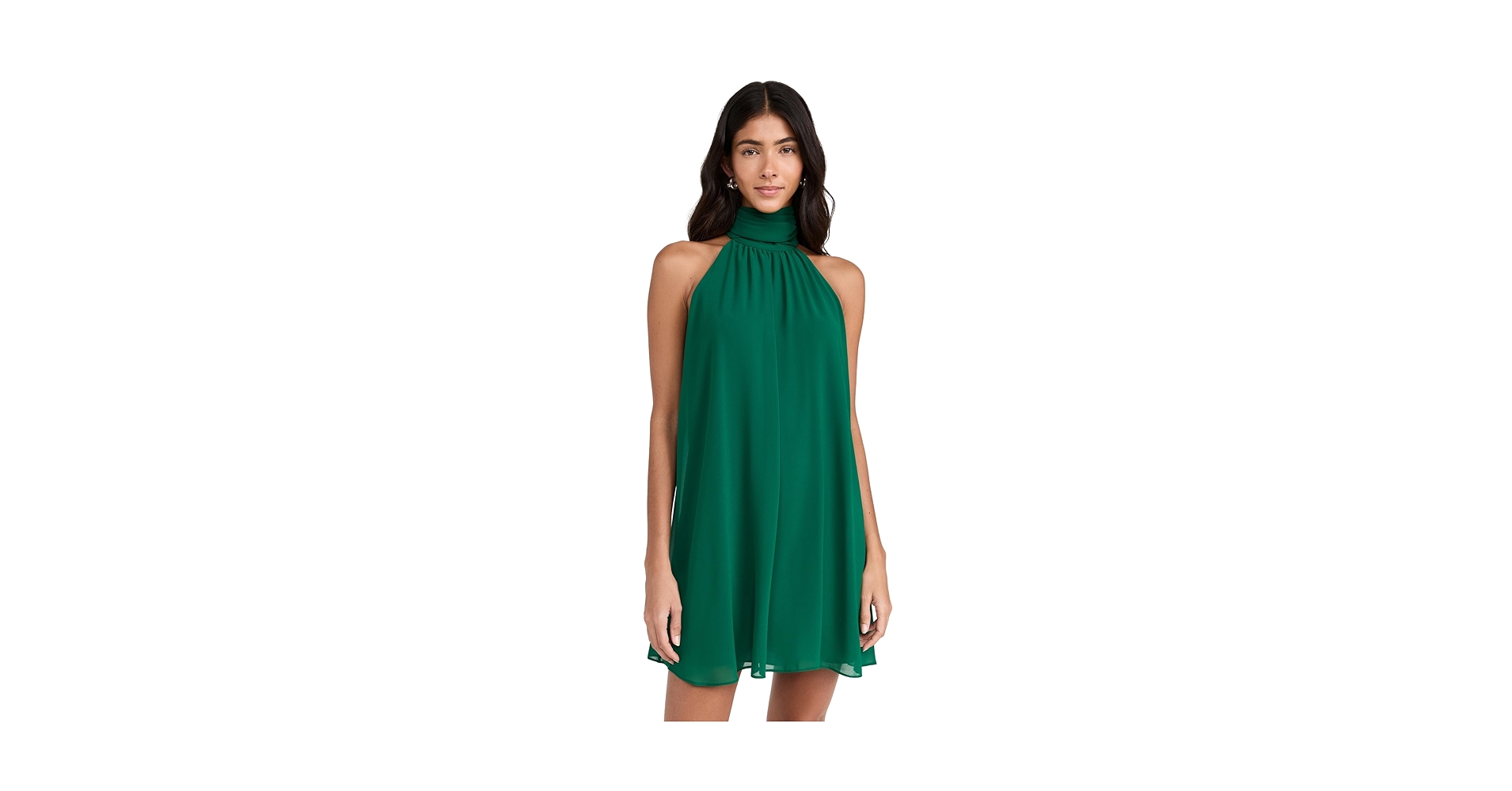 alice + olivia Women's Corine Halter Tie Neck Trapeze Mini
