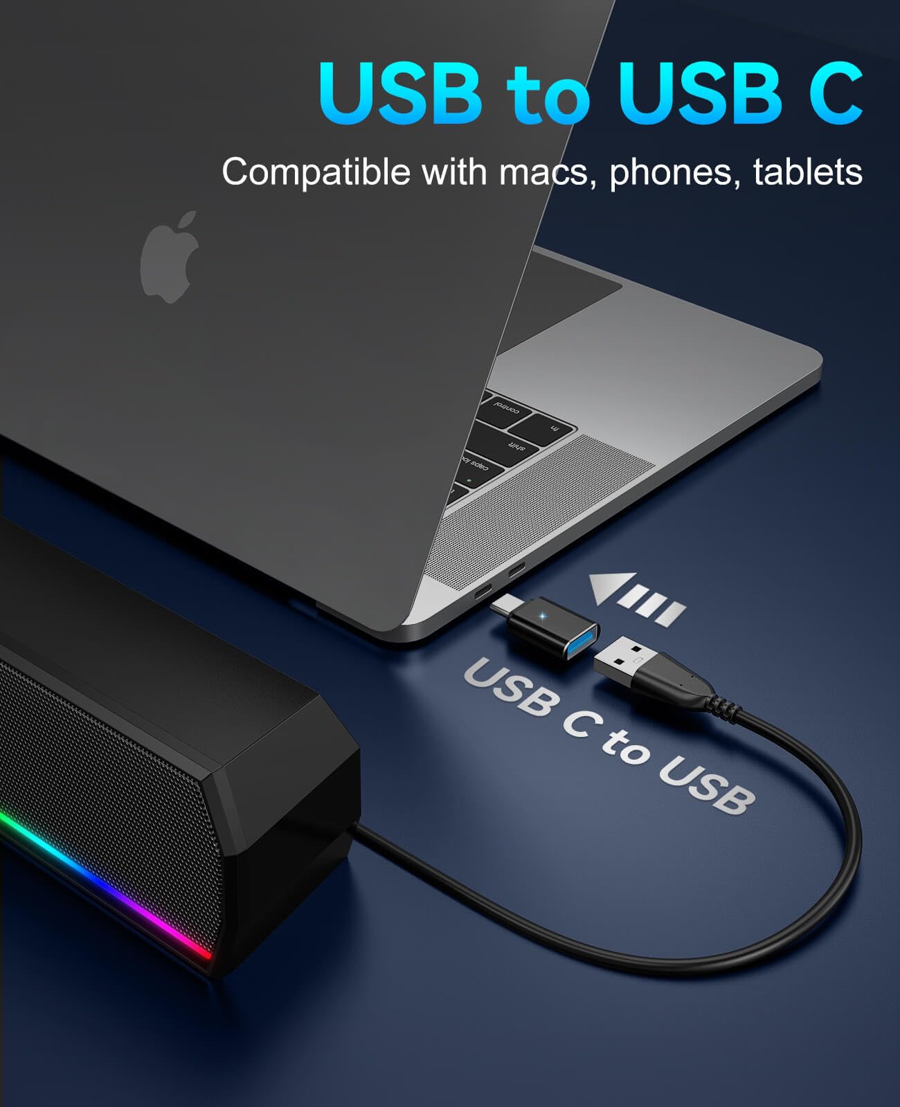 Kunodi Altoparlanti USB PC per desktop, altoparlante del computer, Plug & Play, alimentazione USB C per computer portatile monitor tablet lavoro