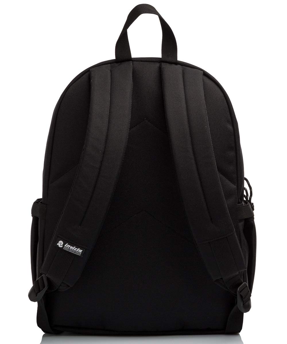 Invicta Jelek Zaino Scuola Media Ragazzo Ragazza, Scuola Superiore, Tinta Unita, Scomparto PC, Tasca Borraccia, nero bianco