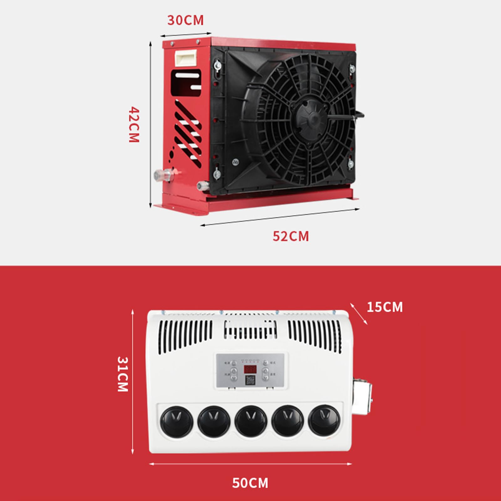 Condizionatore d'Aria per Camper 12V/24V Portatile Climatizzatore per Auto con Conversione di Frequenza Intelligente per Roulotte Camper Campeggio Barca Bus
