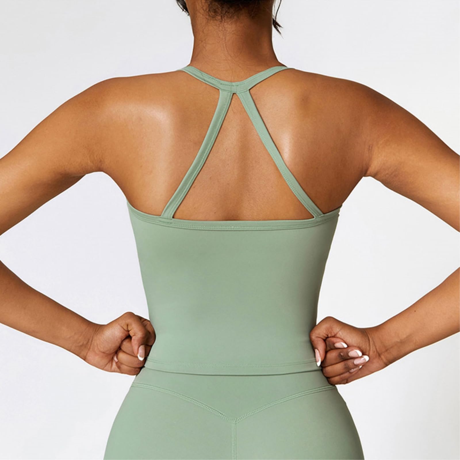 CHENSHI Sujetador Deportivo Mujer Mujeres Cross Back Yoga Respirable A Prueba De Choques Gimnasio Entrenamiento Fitness Empujar Arriba Top Running Ropa Deportiva Activa-Green-m