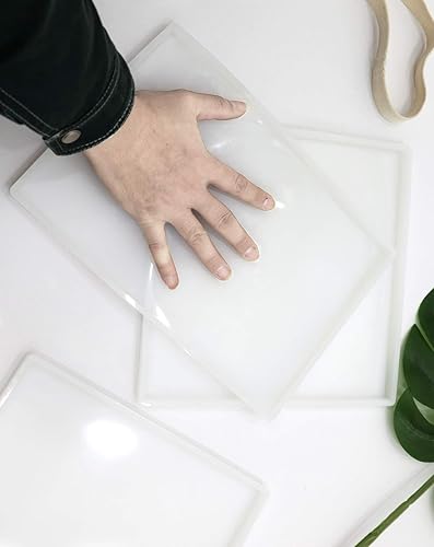 Miniatura 4 de Molde de resina de silicona grande, paquete de 3 moldes de bandeja de resina de gran tamaño, juego de moldes de silicona para bricolaje, cuadrado de