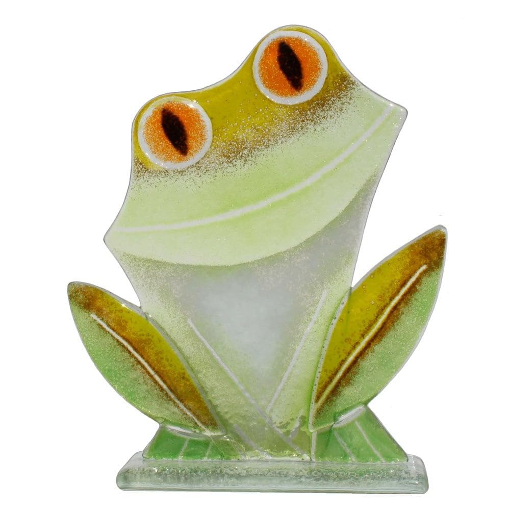D&J Glassware D & J Glassware Fused Glass Hoppy the Frog Ornament l 92609