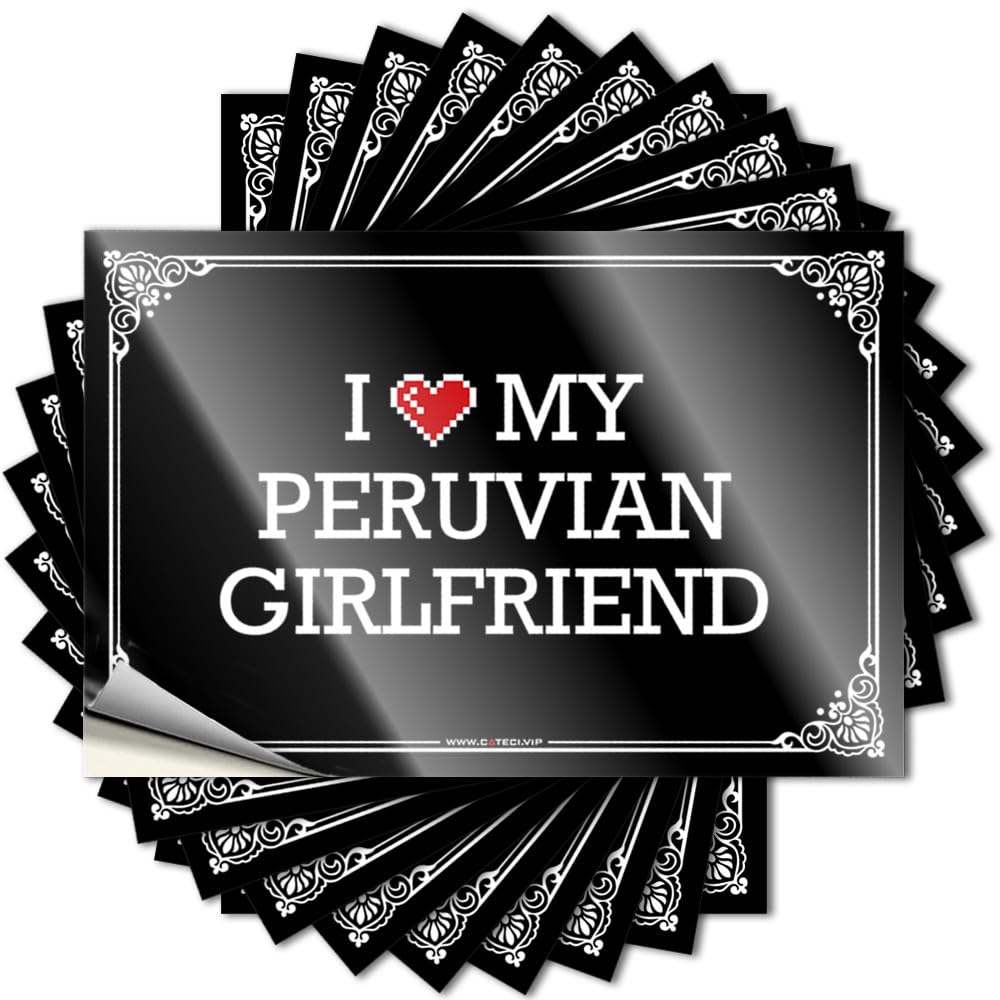 Quote Tumbler Personalized I Love My Peruvian Girlfriend for Long - Housewarming Easy Peel Removable(6X9CM)