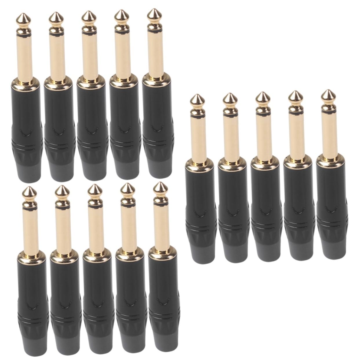 SHINEOFI 3 Set Connettore Jack Stereo Saldato Per Musicali Per Chitarra Elettrica Microfono Trasmissione Eccellente E Rumore Accessori Per Musicisti Professionisti Nero 5 Pezzi*3