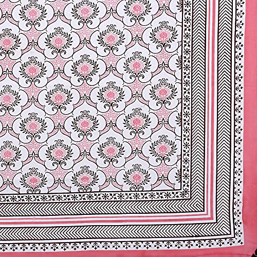 Image of Texstylers Table Cloth | Table Cloth for 6 Seater Dining Table| Dining Table Cover 6 Seater | Table Cover 6 Seater | Dining Table Cover | Rectangle, Cotton,150 cm X 225 cm (Pink)