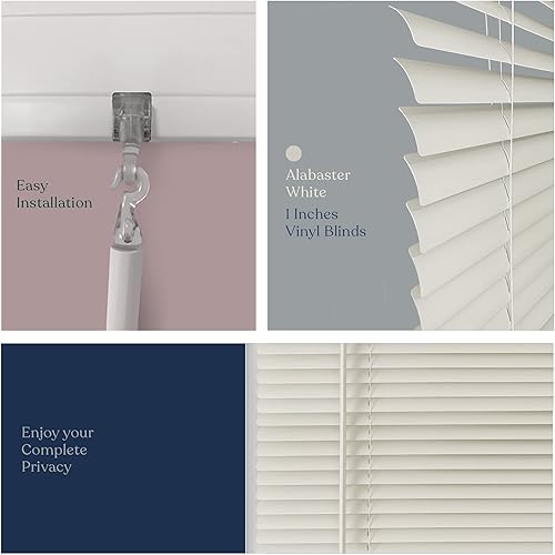 Miniatura 4 de MOOD Mini persianas de oscurecimiento de habitación de 1 pulgada Persianas de 35.5 pulgadas para ventanas Tratamiento de ventana de vinilo