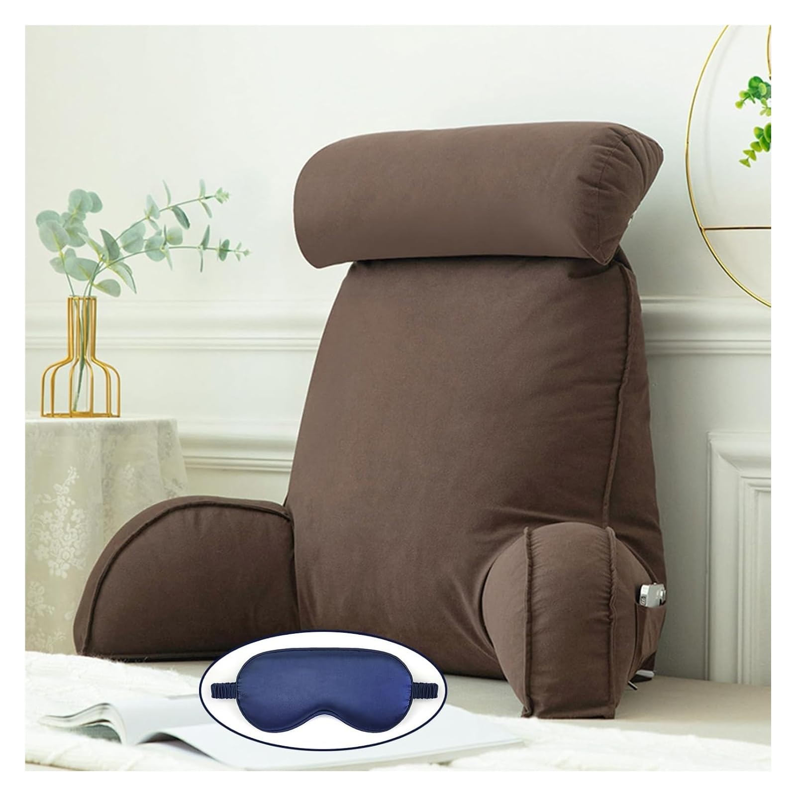 IULGFSC Reading pillow， Reading Pillows With Arms,Headboard Backrest Support Cushion