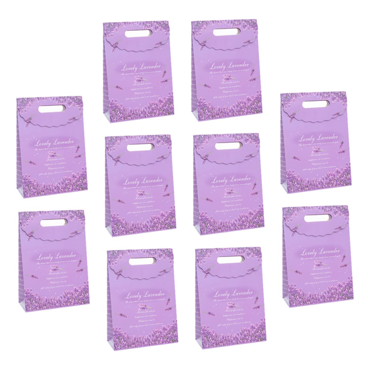 Lila Lavendel Papiertüte Gastgeschenktüte 10 Stück Groß 24x10x32cm