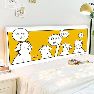 Pokrowiec na wezgłowie żółty rozciągliwy łóżko wezgłowie narzuta zmywalny wygodny ochraniacz pyłoszczelny zagłówek dekoracja do sypialni pojedyncze podwójne łóżka typu king 150 cm (długość wezgłowia 140-170 cm)