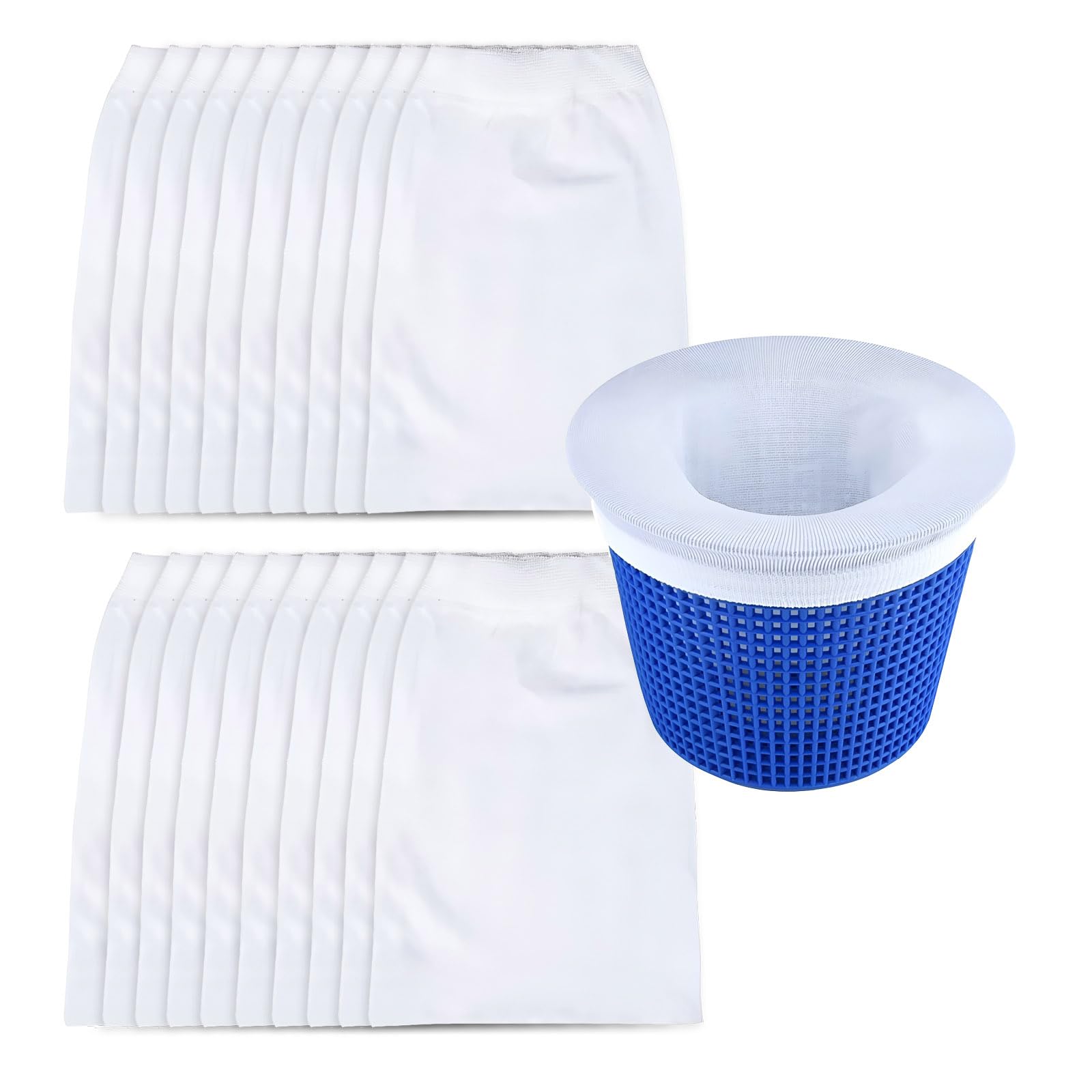 Ycfish 22 Pcs Pool Skimmer Socks, Swimming Pool Filter Socks, Fine Mesh Cleaning Net for Swimming Pools & Hot Tubs for In-Ground and Above Ground Pools Skimmer Basket Clean Debris and Leaves