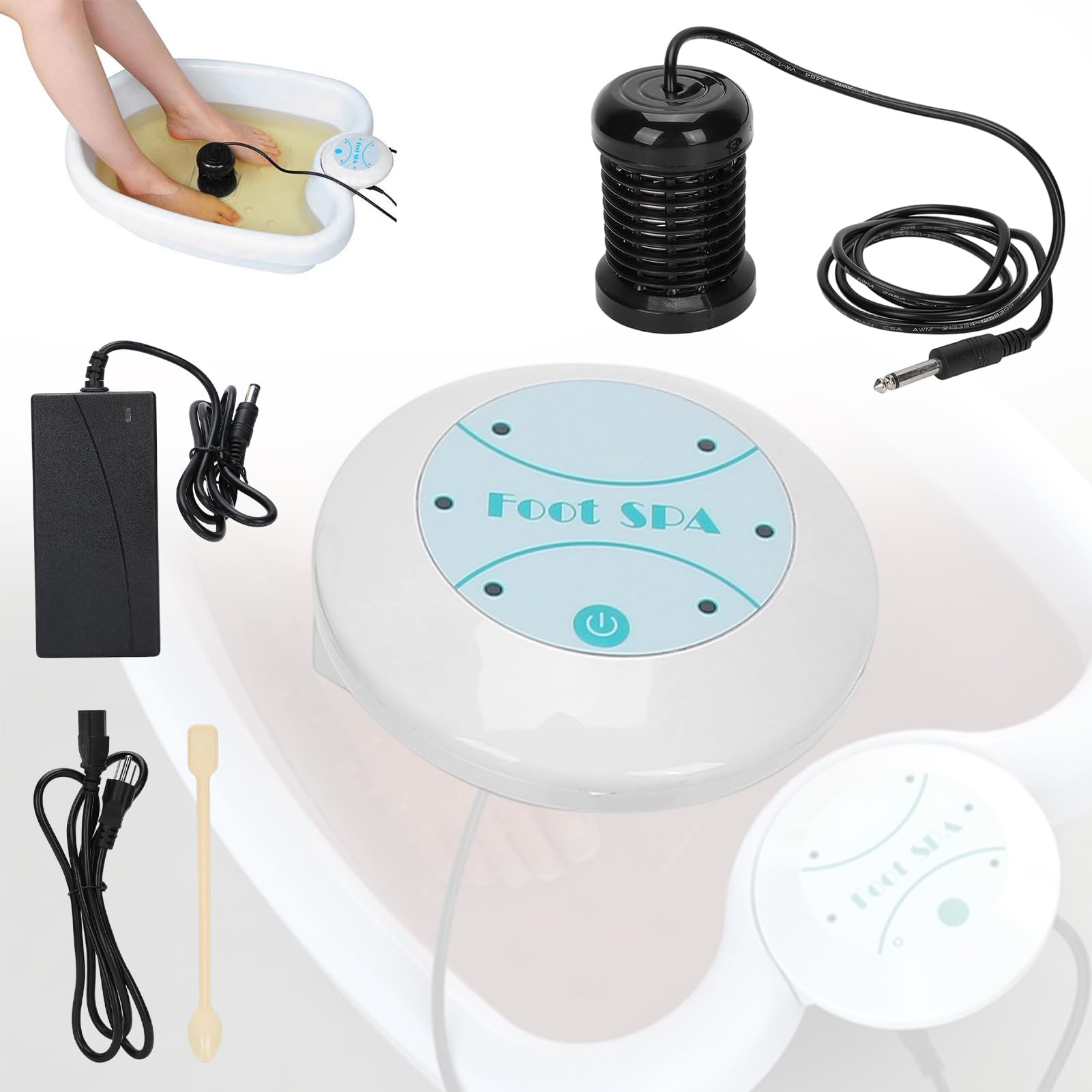 Pilipane Foot Bath Machine, Portable Ionic Detox Foot Bath Machine, Foot Cleanse Foot Detox Spa Machine for Home Use Spa Club Salon Travel
