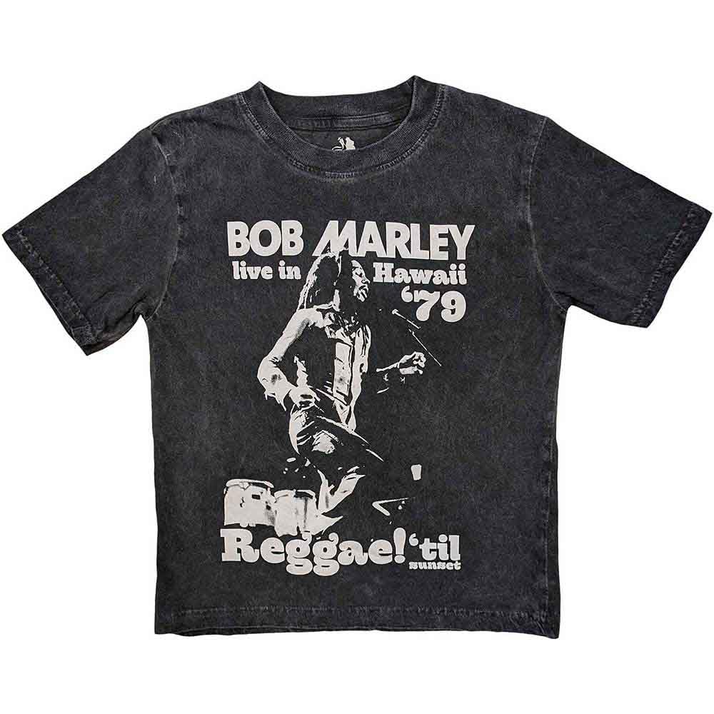 Bob Marley Rock Off Hawaii Snow Washed T-Shirt Charcoal Grey 1-2 Years