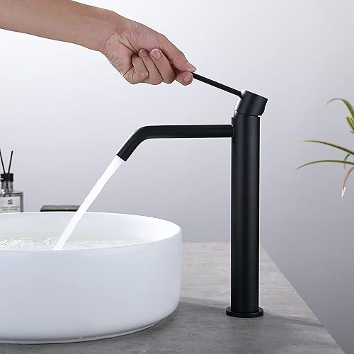 Miniatura 6 de Grifo de fregadero negro con ensamblaje de drenaje y líneas de suministro cUPC, grifos negros mate de acero inoxidable para fregadero de baño, grifo