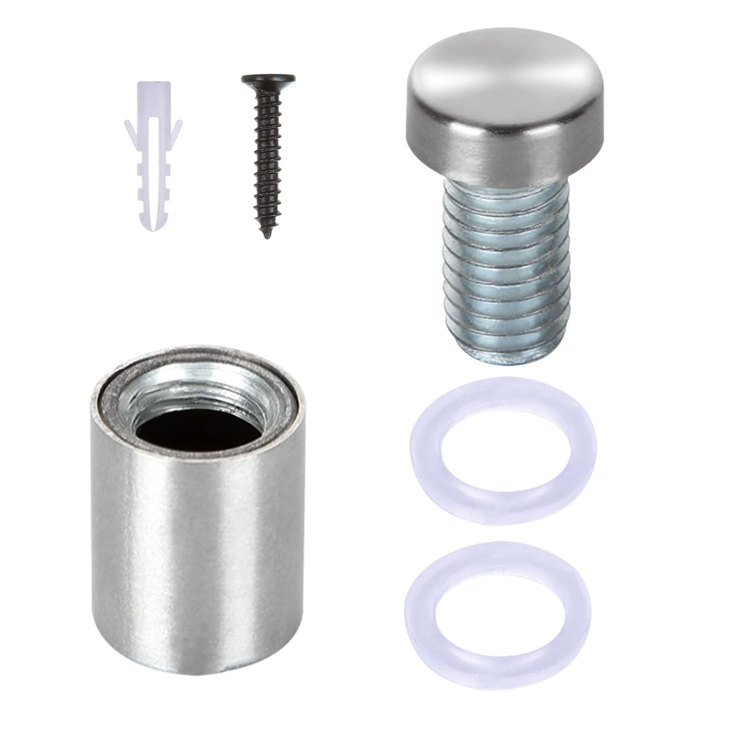 DAJAVE 50 Pack 1/2x 3/4 Inch Standoff Screws Stainless Steel Wall Standoff Mounts Advertising Screws, Mounting Glass Hardware for Glass Acrylic Signs