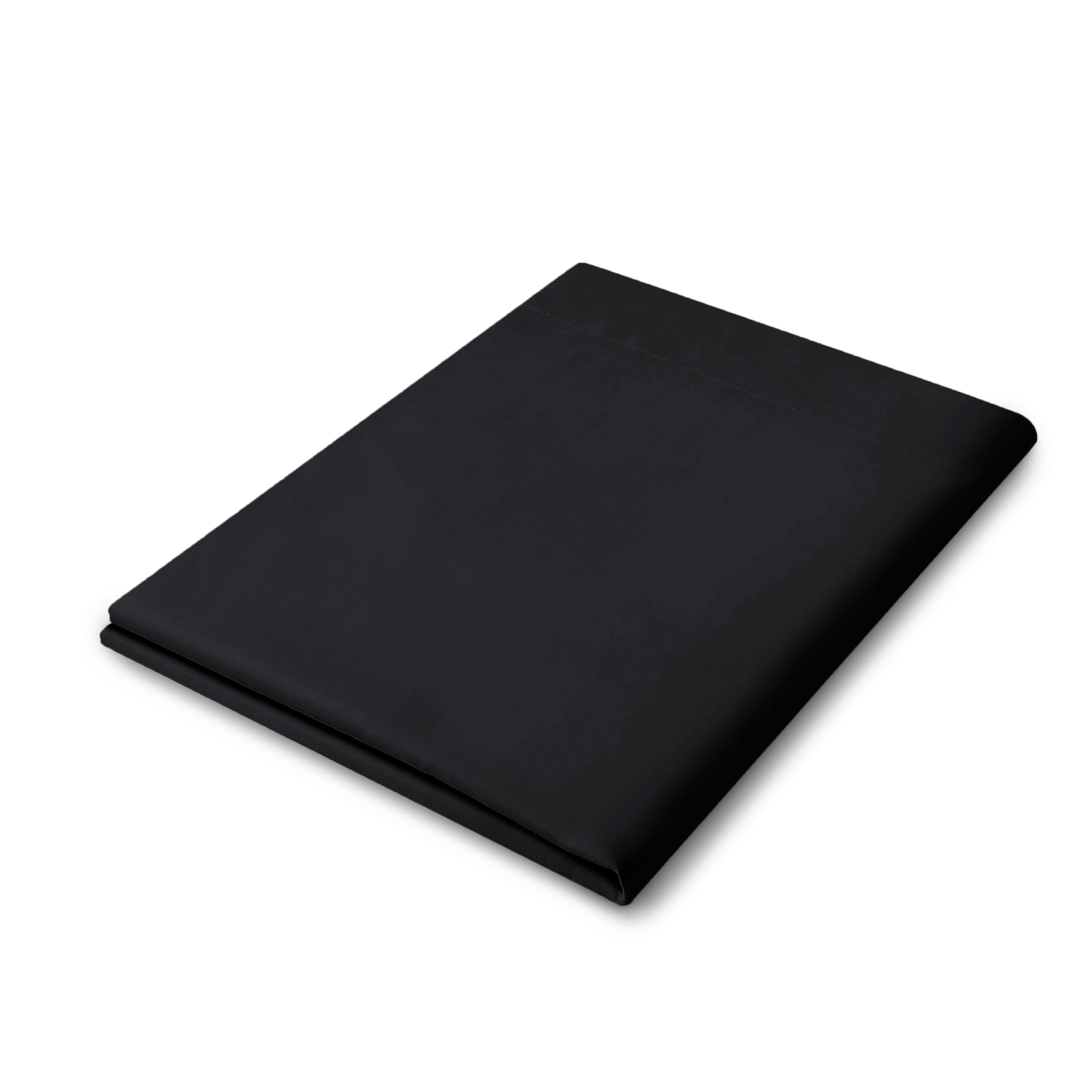 Cathay Home Hotel Luxury Wrinkle & Fade Resistant Double Brushed Ultra Soft Microfiber 1-Piece Single Flat Sheet - Black, Full (81" x 96")