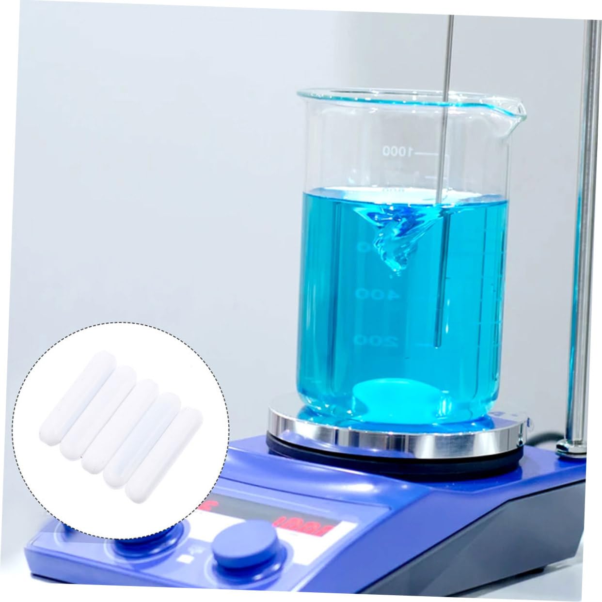 Barra di Agitazione Magnetica Ptfe Bianco 16 Pezzi per Laboratorio | Riduce L’attrito, per Agitare Liquidi, Uso in Esperimenti e Operazioni di Laboratorio