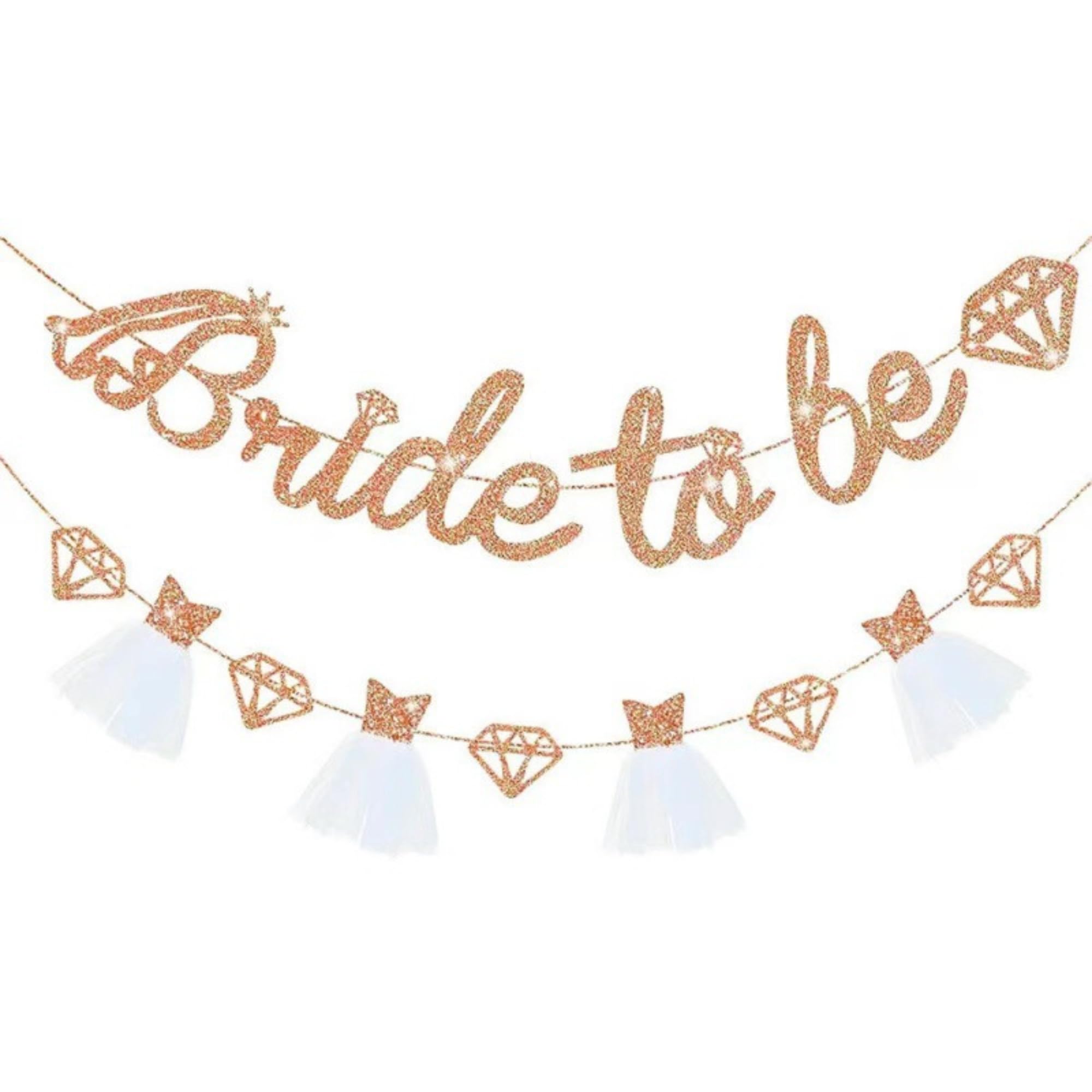 Bride to be Banner Glitzer Diamant Girlande Weiße Kleid Bann