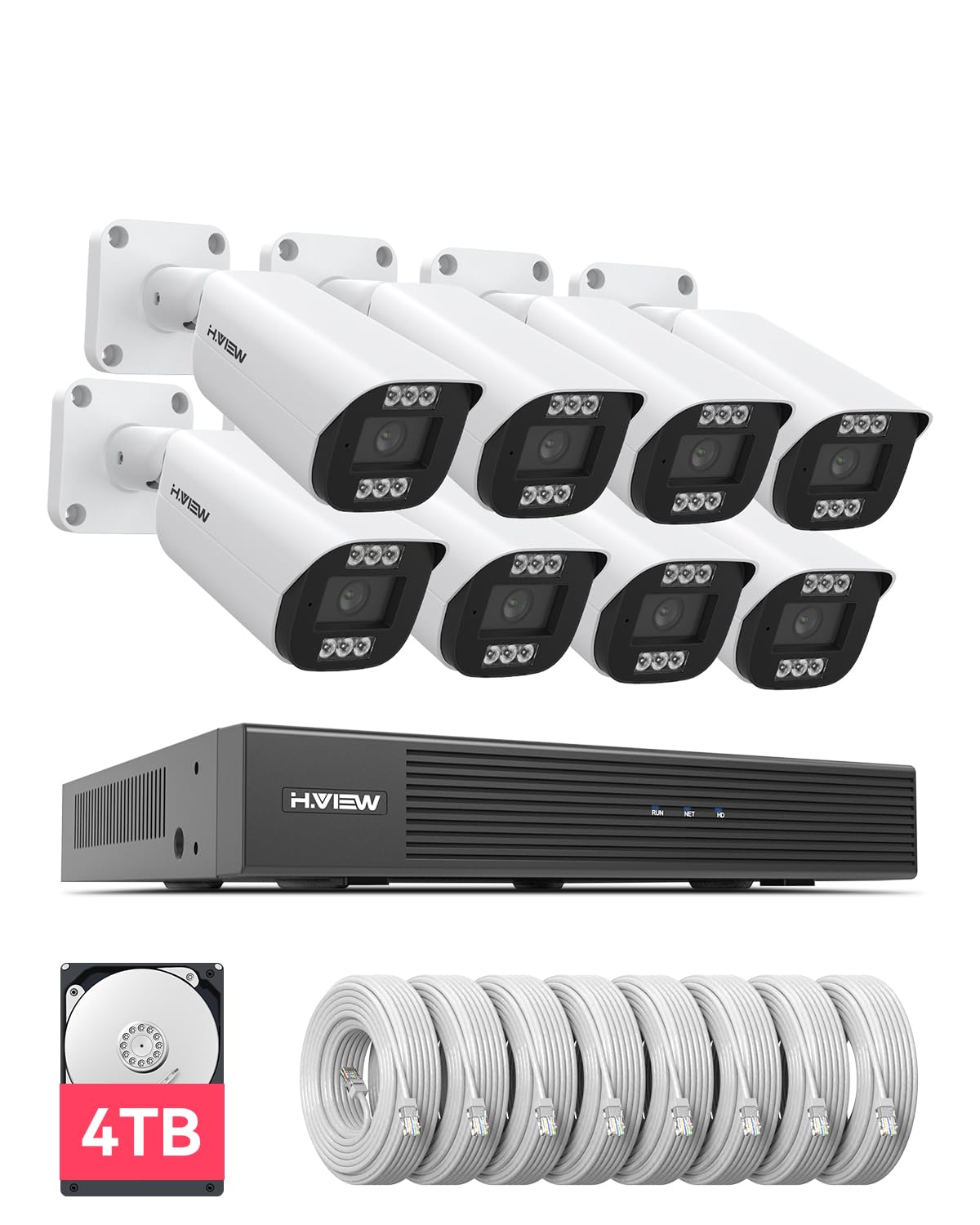 Amazon.com : H.VIEW 8 Channels 4K Home Security Camera System, 4TB