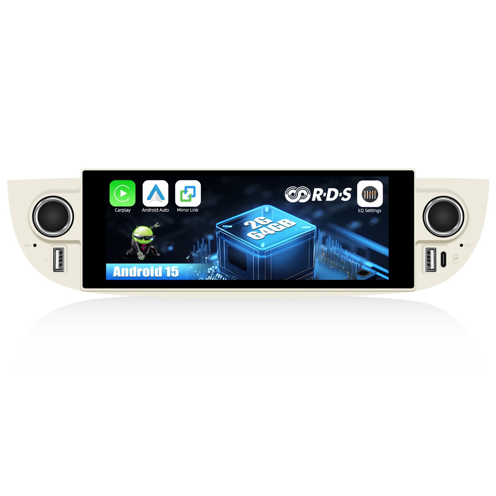 CAMECHO Ulepszony odtwarzacz samochodowy 4+64 GB dla Hyundai Santa Fe 2006–2012 bezprzewodowy CarPlay i Android Auto Android 15 nawigacja dotykowy ekran 9 cala Bluetooth MirrorLink GPS WiFi FM RDS