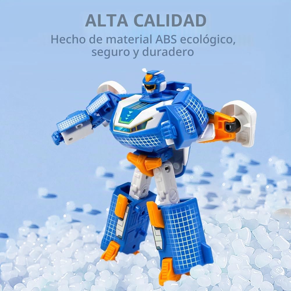 Super Wings 2-en-1 Mini World Aircraft Robot con luz Fresca y Efectos de Sonido, Juguete para niños y niñas Mayores de 3 años