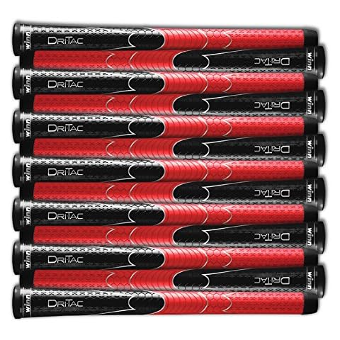 SET OF 13 WINN DRITAC AVS STANDARD BLACK / RED GOLF GRIP Cover