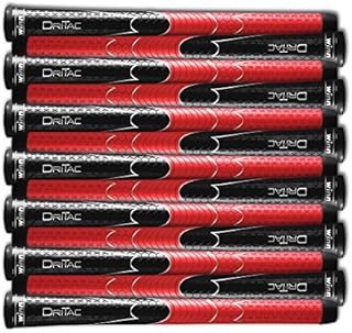 SET OF 13 WINN DRITAC AVS STANDARD BLACK / RED GOLF GRIP