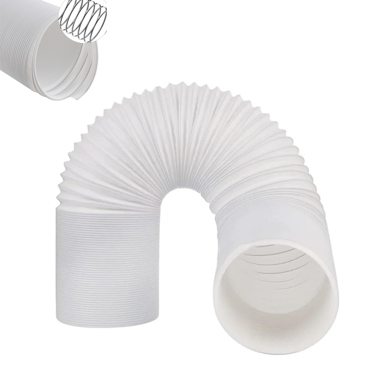 Portable AC Exhaust Hose | 5.9 inch/15 cm Diameter | Anti & Clockwise Thread Options | Flexible Replacement Vent Hose for Mobile AC Units (Clockwise,5m)