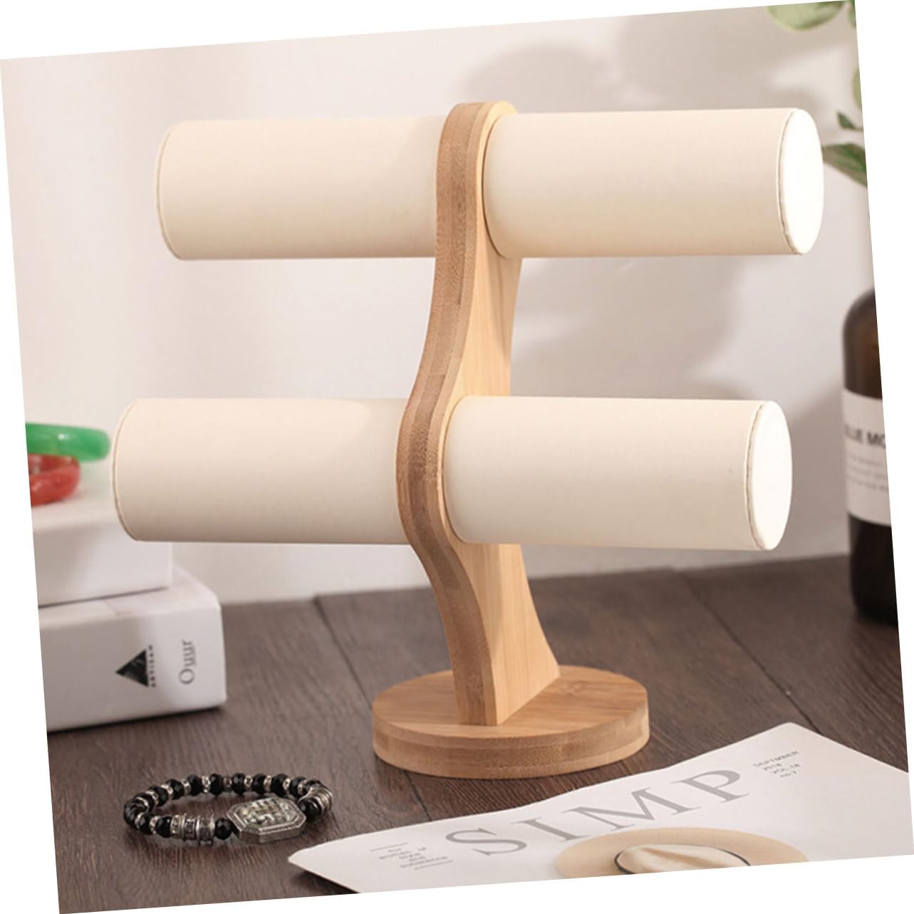 Jewelry Organizer Double Layer Bracelet Rack Storage Rack Display Stand for Bracelets Bangles Necklaces Space-saving