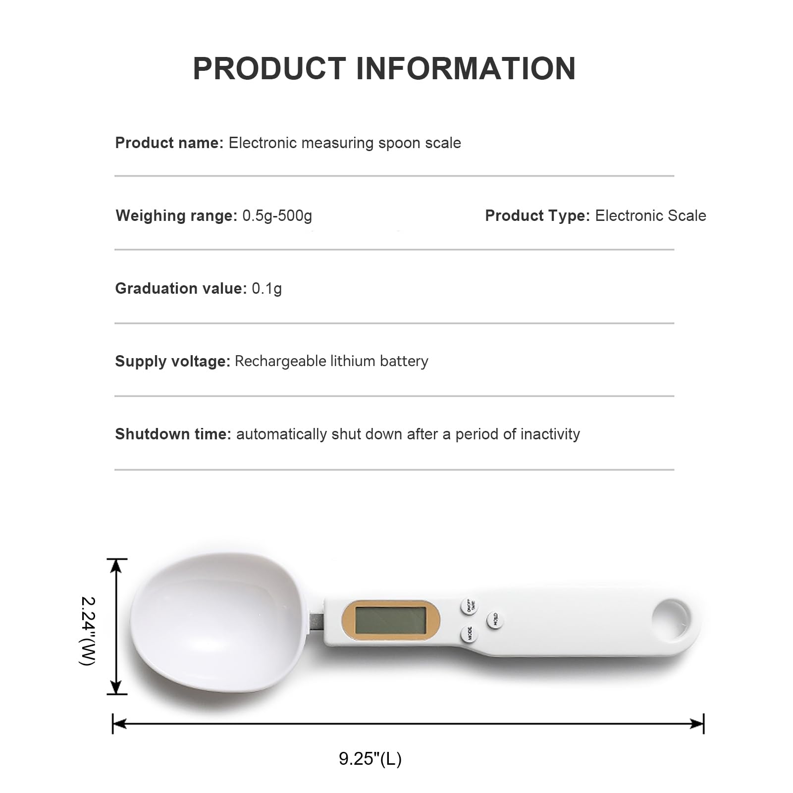 Bilancia Digitale A Cucchiaio - Precisione 0,1g, Ricaricabile USB, Per Cucina E Dosature