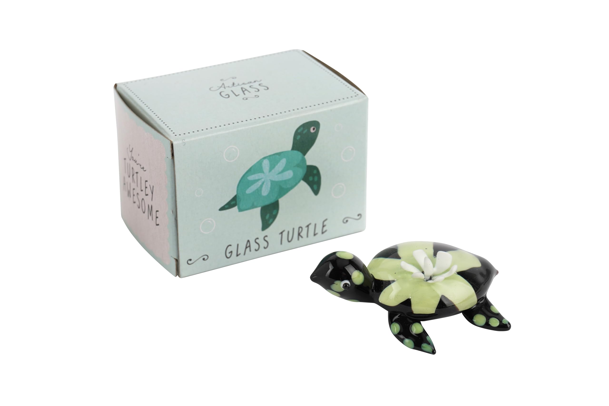 Cgb Giftware Green | Artisan Glass Glass Turtle In Gift Box | Collectible | Glass Ornament | Turtle | Gb08204